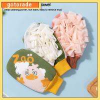 GOTORADE 2pcs แบบสองด้าน ถุงมือโฟมฟองน้ำอาบน้ำ ทำความสะอาดผิว ที่ทำความสะอาดร่างกาย เช็ดดอกไม้อาบน้ำ สร้างสรรค์และสร้างสรรค์ ขัดผิว ผ้าเช็ดตัวถูหลัง อุปกรณ์เครื่องมือห้องน้ำ