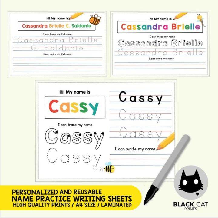 Name Writing Practice Sheets (Reusable / Personalized / High Quality ...