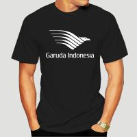 Garuda Indonesia White Logo Airline Aviation Black Cotton T-Shirt S-5Xl-0719D