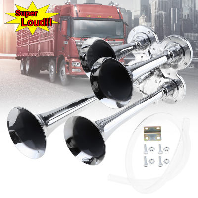 12V / 24V 150dB Super Loud Four Trumpet Air Horn สำหรับรถยนต์รถบรรทุกเรือ Train