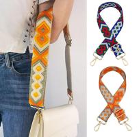 Handbag Strap Snap Hook Clip Bag Shoulder Strap Wide Contrast Color Rhombus Ladies Messenger Crossbody Bag Belt Replacement