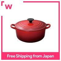 Le Creuset Cocotte Rondeหม้อเคลือบIHที่สอดคล้องกัน20ซม.Cherry Red