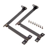 2sets Lid Support Hinges Stay Antique Bronze 108x11mm Iron decor hinge Box Furniture Hardware Cabinet Door Kitchen with screws