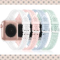 Tali Silikon Renda untuk Apple Watch 8/7/6/SE/5/4/3 38 40 42 44Mm 41MM 45MM 49 Ultra Wanita Tali Olahraga Tipis Ramping Sempit untuk Iwatch