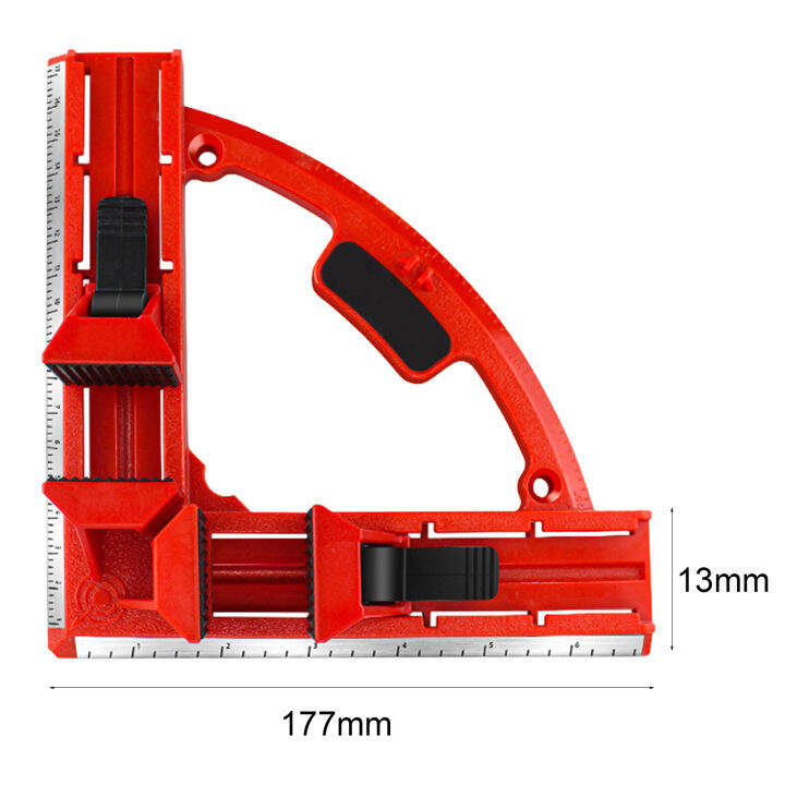สามารถปรับได้90องศาแคลมป์ยึดมุมสำหรับงานไม้คลิปมุมขวาแบบมัลติฟังก์ชันพร้อมตัววัดมุมหลายตัว