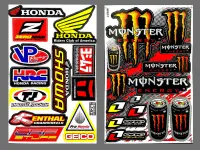 สติ๊กเกอร์แต่งรถ HRC HONDA RACING SHOWA YOSHIMURA Monster 2 กระป๋อง สีส้ม มอเตอร์ไซค์ สติ๊กเกอร์ติดกระจก แต่งรถรถยนต์ ติดข้างรถ ติดหมวกกันน็อค จำนวน 2แผ่น