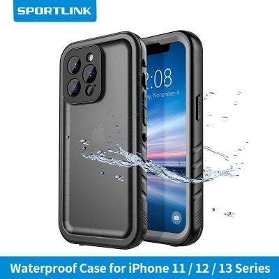 (new style phone case)SPORTLINK ซองกันน้ำสำหรับดำน้ำ,สำหรับ iPhone 14 11 12 13 Mini Pro Max ว่ายน้ำเคสพร้อมสายคาดตัวปกป้องกล้องถ่ายรูปหน้าจอเต็ม