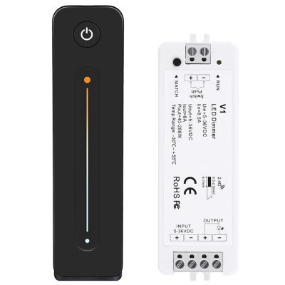 LED Dimmer 12V 5V 24V 36V 8A PWM Wireless RF Switch with 2.4G Brightness Adjustment Contact Remote for Led Single Color Strip