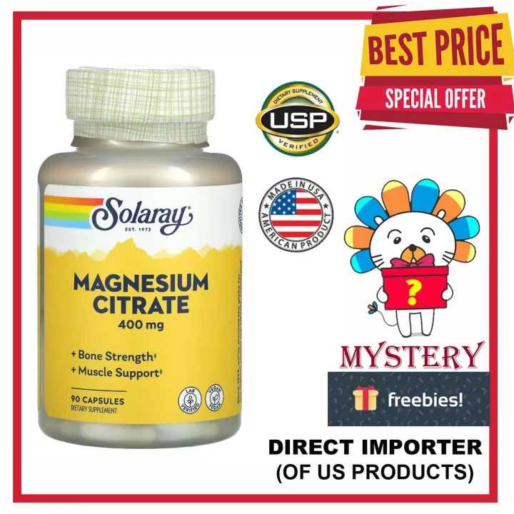 Solaray Magnesium Citrate 400 mg 90 Capsules | Lazada PH