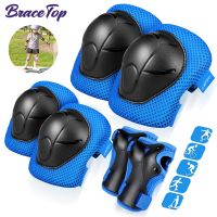 Kids Protective Gear Knee Pads Elbow Pads 6 In 1 Set with Wrist Guard for Rollerblading Skateboard Cycling Skating Bike Scooter