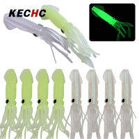 KECHc 10ชิ้น10.5เซนติเมตร/8กรัมเหยื่อตกปลารูปปลาหมึกเรืองแสงสีสันสดใสเหยื่อตกปลาว่ายน้ำกระโปรงหางปลาหมึกจิ๊ก