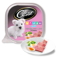 Cesar อาหารลูกสุนัข รสไก่พร้อมข้าว (puppies) 100G