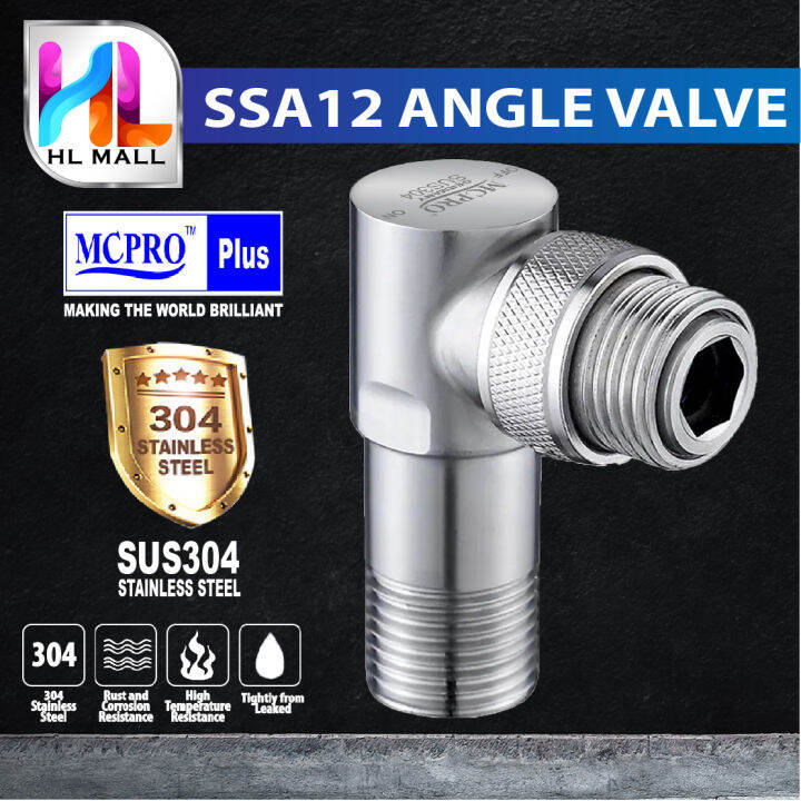 HL MALL MCPRO SUS304 Stainless Steel Bathroom Toilet Faucet ANGLE STOP