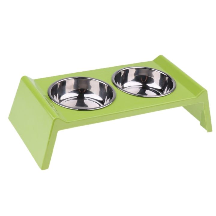 elevated-stainless-steel-double-pet-dog-bowl-feeding-station-raised-height-stand-to-relieve-neck-stress-keep-healthy