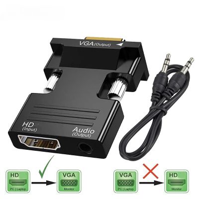 ✘✁◘ HDMI-compatible To VGA Converter With 3.5mm Audio Cable For PS4 PC Laptop TV Monitor Projector 1080P VGA Female To HD Male Adapt
