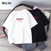 MOLAN เสื้อเชิ้ตแขนสั้นมาตรฐานผู้ชาย เสื้อยืดเรียบง่ายมีสไตล์ ครึ่งแขนในเมือง ใหม่ทุกวันสไตล์เมืองคอกลม