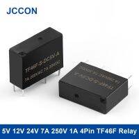 10Pcs 5V 12V 24V DC Power Relay 7A 250VAC 1A 4Pin Relays PCB Type Black Automobile Relay TF46F Series For Clothes Dryer