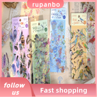 RUPANBO039392692สติกเกอร์สัตว์เลี้ยง12แผ่นสติกเกอร์ขนนกหลากสีสติกเกอร์ทองสติกเกอร์นก DIY