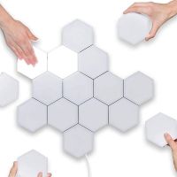 ﺴ✕◐ 10Pcs/lot Quantum lamp LED Panel Light Magnetic Hexagons Modular Touch Sensitive sensor Lights DIY Wall Creative Decoration painel led