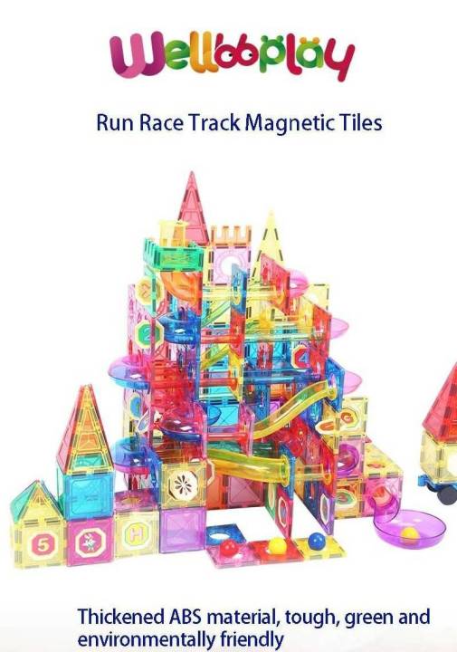 run-magnetic-tiles-จำนวน-160-ชิ้น-เป็นของเล่นเสริมพัฒนาการที่พลาดไม่ได้สำหรับคุณหนูๆ-ช่วยเสริมสร้างความคิดสร้างสรรค์-ฝึกสร้างจินตนาการ