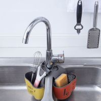 【CC】✾♀♘  Basket Sponge Storage Rack Adjustable Sink Hanging Draining