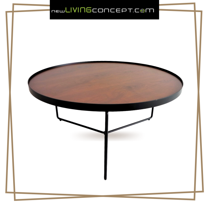 Walnut Coffee Table / Round Wooden Coffee Table Nordic / Living Room Table / Meja Kopi FRM3079