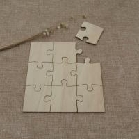 【YF】✤  Set of 9 Piece Unfinished Blank Wood Puzzles Paintable Favor