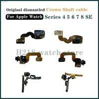 ✘✜ Crown Shaft Cable For Apple Watch Series 4 5 6 7 8 E Frame Housing Button Nut Cover Rotating Shaft Flex Replacement Parts