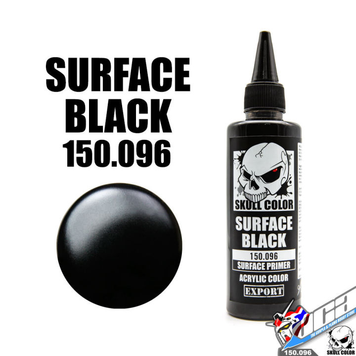 SKULL COLOR 150.096 SURFACE BLACK ACRYLIC 120ML SURFACE PRIMER สีอะครีลิกสำหรับพลาสติก โมเดล VCA GUNDAM