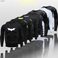 Breathable Mens T Shirt Outdoor Training Fitness Gym Jogging Running Sweatshirt Bat/-Man Compression Shirts Tights Rashguard