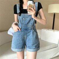 COD DSGERTRYTYIIO [Mr BigUncle Youyou Womens Clothing Library] Overall Shorts Small Jeans Women Overalls High Waist Loose Wide Leg Summer Thin Style Straight Curling Pants