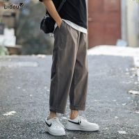 【CC】❈❉  Wide Leg Pants Pockets Thin Color Simplicity Loose Straight Fashion Mens Clothing 2023