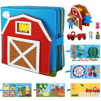 เด็กวัยหัดเดิน Montessori ของเล่น Busy Board Farm Animal Scene Storyling กิจกรรมของเล่น Quiet Book Felt กิจกรรมการศึกษา Sensory Toy