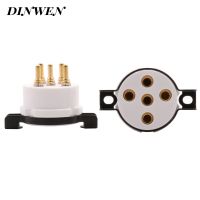 Special Offers 2PCS 5Pin Ceramic Vacuum Tube Socket For PX4 B4 B5 PX25 1064 U18 RGN106  Plated Machined Brass Pins Hifi Audio Amplifier DIY