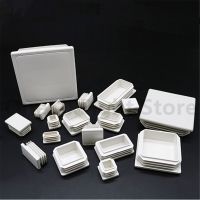 New White Plastic Rectangle Blanking End Caps Cap Tube Pipe Inserts Plug Bung Steel Pipe Fittings Accessories