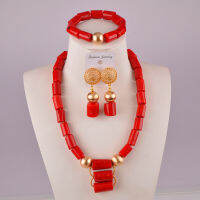 natural white coral jewelry set african wedding beads nigeria coral beads jewelry sets for women 19-C-01