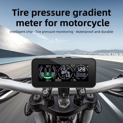 F3จอแสดงแรงดันลมยางรถมอเตอร์ไซค์ HUD LCD เกจแบบดิจิตอลแจ้งเตือนความเร็วมาตรวัดความเร็วด้วย GPS เข็มทิศเครื่องวัดความชัน TPMS ม้วนมุมมุมมุมระดับความสูงสากล