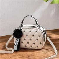 hot【DT】✤✳  Leather Crossbody 2021 Hair ball Shoulder Messenger Ladies Small Rivet Handbags Hand