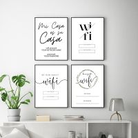 WiFi Password Sign Art Prints Custom WiFi Network Sign Poster Hotel Cafe Restaurant WiFi Wall Art Decoration Canvas Painting