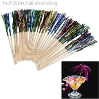 【CW】◙✷◕  40Pcs Disposable Tableware Wood Fireworks Fruit Desserts Forks Wedding Birthday Cocktail Drinks Decoration