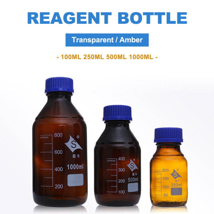 Reagent Bottle 1001000ml Blue Cap Glass Bottle Chemistry Lab Screw