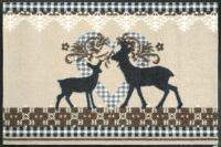 พรมแต่งบ้าน พรมปูพื้น พร้อมคุณสมบัติกันลื่น ANIMAL+FRIENDS-Lovely Deers Beige ยี่ห้อ Wash+Dry/ size: 50x75 cm