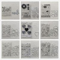 (26 Styles) Love Letters Clear Stamps and Metal Cutting Dies DIY Scrapbooking Embossing Paper Crafts Seals Stencils