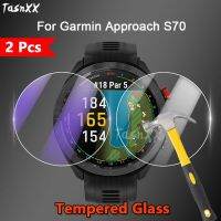 2Pcs For Garmin Approach S70 42 47 mm SmartWatch Ultra Slim Clear / Anti Purple Light 2.5D Tempered Glass Screen Protector Film Shoes Accessories