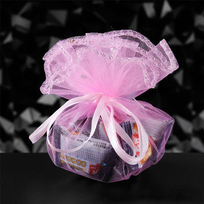 20/40pcs Organza Drawstring Bag Round Bottom Small Ribbon Net Yarn Candy Box Birthday Party Wedding Favors Gift Packaging Bag Gift Wrapping  Bags