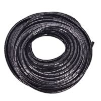 6mm Outside Dia 17M PE Sheath Tube Spiral Range Cache Cable Cord Wire Organizer PC TV Black