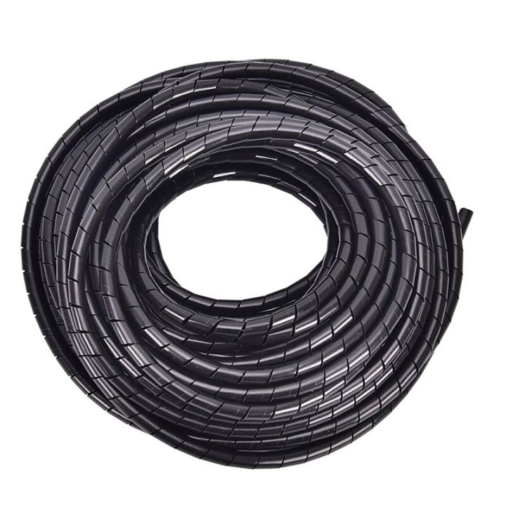 6mm-outside-dia-17m-pe-sheath-tube-spiral-range-cache-cable-cord-wire-organizer-pc-tv-black