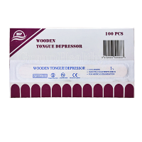 Wooden Tongue Depressor Sterile ไม้กดลิ้น แบบฆ่าเชื้อแล้ว 100 ชิ้น 1 กล่อง