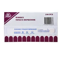 WUYANG Wooden Tongue Depressor Sterile ไม้กดลิ้น แบบฆ่าเชื้อแล้ว 100 ชิ้น 1 กล่อง