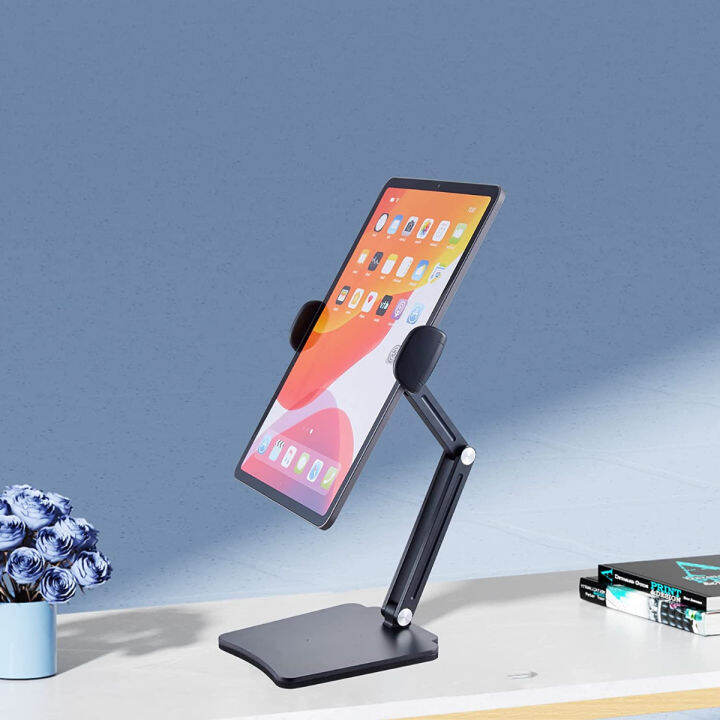 vecofo-taller-tablet-stand-ipad-holder-for-desk-desktop-stand-dock-up-to-12-inches-for-ipad-pro-ipad-air-mini-and-more-4-13-5-inches-tablets-black